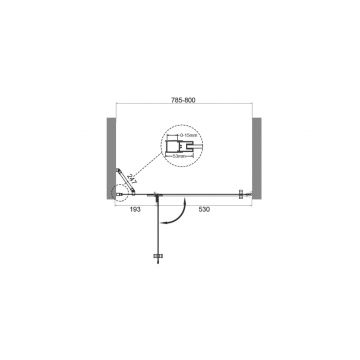 Душевая дверь без ответного пристенного магнитного профиля, левая BelBagno (Бельбагно) KRAFT-60/30-C-Cr-L хром, стекло прозрачное 6 мм (1950х900)