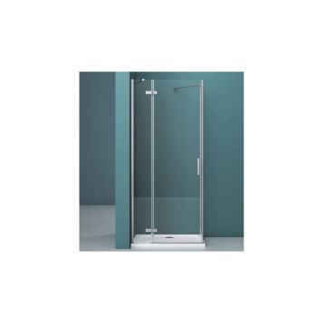 Душевая дверь без ответного пристенного магнитного профиля, левая BelBagno (Бельбагно) KRAFT-60/40-C-Cr-L хром, стекло прозрачное 6 мм (1950х1000)