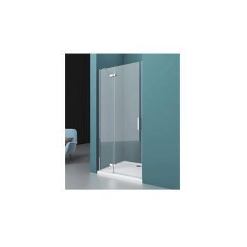 Душевая дверь без ответного пристенного магнитного профиля, левая BelBagno (Бельбагно) KRAFT-60/40-C-Cr-L хром, стекло прозрачное 6 мм (1950х1000)