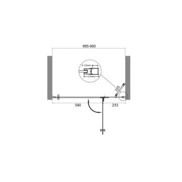 Душевая дверь без ответного пристенного магнитного профиля, правая BelBagno (Бельбагно) KRAFT-60/40-C-Cr-R хром, стекло прозрачное 6 мм (1950х1000)