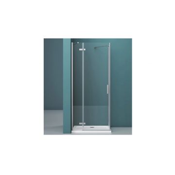 Душевая дверь без ответного пристенного магнитного профиля, левая BelBagno KRAFT-60/60-C-Cr-L хром, стекло прозрачное 6 мм (1950х1200)