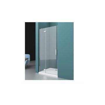 Душевая дверь без ответного пристенного магнитного профиля, левая BelBagno KRAFT-60/60-C-Cr-L хром, стекло прозрачное 6 мм (1950х1200)