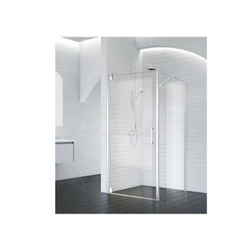 Боковая панель BelBagno (Бельбагно) MARMI-80-FIX-C-Cr хром, стекло прозрачное 8 мм (1950х800)