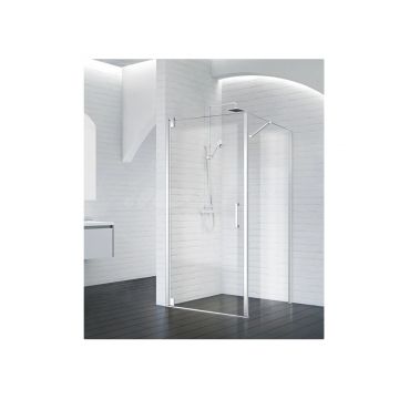 Боковая панель BelBagno (Бельбагно) MARMI-90-FIX-C-Cr хром, стекло прозрачное 8 мм (1950х900)