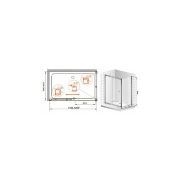 Душевой уголок Cezares (Цезарис) ANIMA-W-AH-1-120/90-P-Cr цвет профиля хром, стекло матовое 6 мм 120х200х90 см