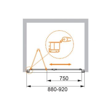 Душевая дверь Cezares (Цезарис) ANIMA-W-BS-90-P-Cr цвет профиля хром, стекло матовое 6 мм 90х195 см