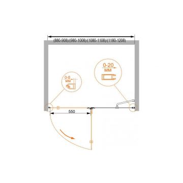 Душевая дверь Cezares (Цезарис) BERGAMO-W-B-12-90-C-Cr-L цвет профиля хром, стекло прозрачное 6 мм 195х90 см