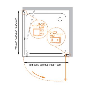 Душевой уголок Cezares (Цезарис) ELENA-W-A-1-90-P-Cr-L цвет профиля хром, стекло матовое 6 мм 90х195х90 см