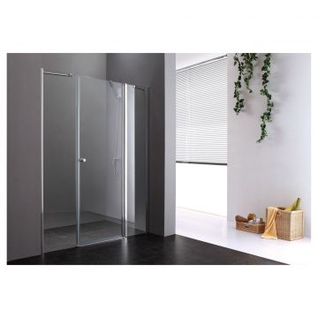 Душевая дверь Cezares (Цезарис) ELENA-W-B-13-30+60/60-P-Cr-L цвет профиля хром, стекло матовое 6 мм 195х150 см