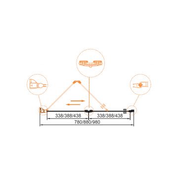 Душевая дверь Cezares (Цезарис) ELENA-W-BS-12-90-C-Cr цвет профиля хром, стекло прозрачное 6 мм 195х90 см