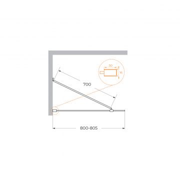 Душевая шторка на ванну Cezares (Цезарис) LIBERTA-V-1-TB-80/155-C-NERO универсальная, черный