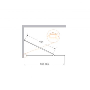 Душевая шторка на ванну Cezares (Цезарис) LIBERTA-V-1-TB-90/155-C-NERO универсальная, черный
