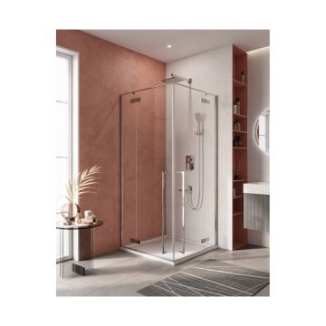 Душевой уголок Cezares (Цезарис) LINER-A-2-100-C-Cr цвет профиля хром, стекло прозрачное 6 мм 100х195х100 см