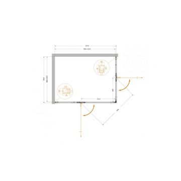Душевой уголок Cezares (Цезарис) LINER-AH-2-120/90-C-Cr-L цвет профиля хром, стекло прозрачное 6 мм 120х195х90 см