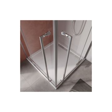 Душевой уголок Cezares (Цезарис) LINER-AH-2-120/90-C-Cr-L цвет профиля хром, стекло прозрачное 6 мм 120х195х90 см