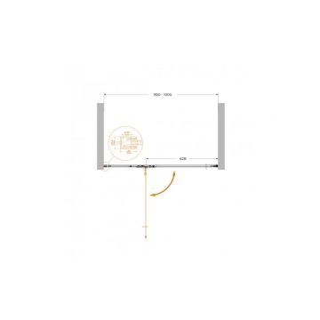 Душевая дверь Cezares (Цезарис) LINER-B-12-100-C-Cr-L цвет профиля хром, стекло прозрачное 6 мм 195х100 см