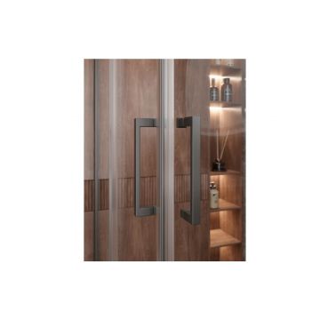 Душевой уголок Cezares (Цезарис) MOLVENO-A-2-90-C-GM-IV цвет профиля оружейная сталь, стекло прозрачное 6 мм 90х195х90 см