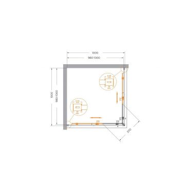 Душевой уголок Cezares (Цезарис) RELAX-304-A-2-100-C-CR цвет профиля хром, стекло прозрачное 8 мм 100х200х100 см