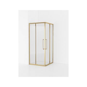 Душевой уголок Cezares (Цезарис) RELAX-304-A-2-90-C-BORO цвет профиля золото, стекло прозрачное 8 мм 90х200х90 см