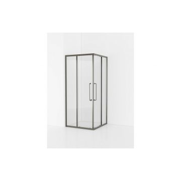 Душевой уголок Cezares (Цезарис) RELAX-304-A-2-90-C-GM цвет профиля оружейная сталь, стекло прозрачное 8 мм 90х200х90 см