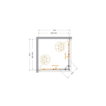 Душевой уголок Cezares (Цезарис) RELAX-304-A-2-90-C-GM цвет профиля оружейная сталь, стекло прозрачное 8 мм 90х200х90 см
