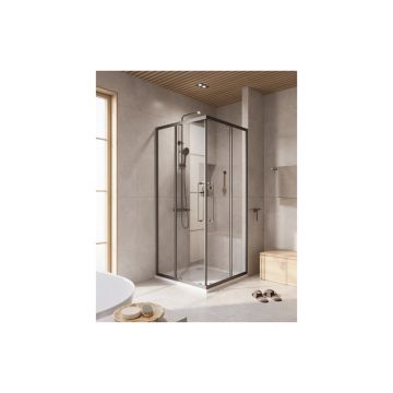 Душевой уголок Cezares (Цезарис) RELAX-304-A-2-90-C-GM цвет профиля оружейная сталь, стекло прозрачное 8 мм 90х200х90 см