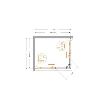 Душевой уголок Cezares (Цезарис) RELAX-304-AH-2-120/90-C-CR цвет профиля хром, стекло прозрачное 8 мм 120х200х90 см