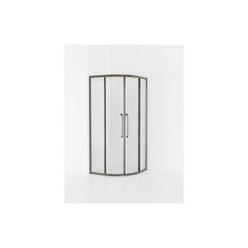 Душевой уголок Cezares (Цезарис) RELAX-304-R-2-100-C-GM цвет профиля оружейная сталь, стекло прозрачное 8 мм 100х200х100 см