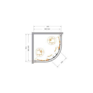 Душевой уголок Cezares RELAX-304-R-2-90-C-GM цвет профиля оружейная сталь, стекло прозрачное 8 мм 90х200х90 см