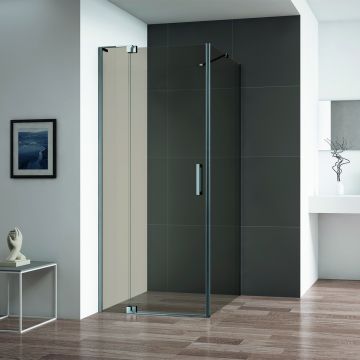 Душевой уголок Cezares (Цезарис) SLIDER-AH-1-100-80/90-BR-GM цвет профиля оружейная сталь, стекло прозрачное 8 мм 80/90х195х100 см