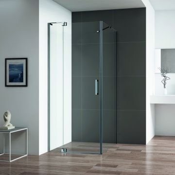 Душевой уголок Cezares (Цезарис) SLIDER-AH-1-90-80/90-C-GM цвет профиля оружейная сталь, стекло прозрачное 8 мм 80/90х195х90 см