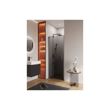 Душевая дверь Cezares SLIDER-B-1-70/80-GRIGIO-GM цвет профиля оружейная сталь, стекло прозрачное 8 мм 195х80 см