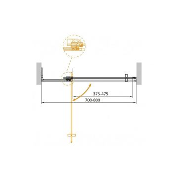 Душевая дверь Cezares SLIDER-B-1-70/80-GRIGIO-GM цвет профиля оружейная сталь, стекло прозрачное 8 мм 195х80 см
