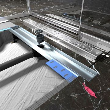 Душевой лоток Timo (Тимо) Drain Protect 700 DP20700-DR20700 с вставкой DR20, Сатин