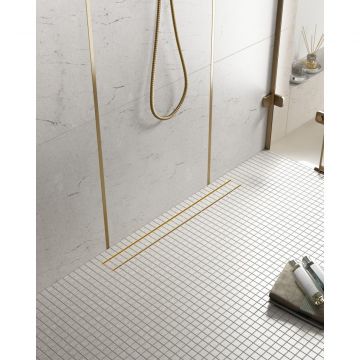 Душевой лоток Timo (Тимо) Drain System 1000 DS230210/17 с панелью plate, Золото матовое