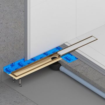 Душевой лоток Timo (Тимо) Drain System 1000 DS230210/17 с панелью plate, Золото матовое