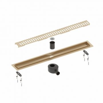 Душевой лоток Timo Drain System 700 DS230107/17 с вставкой lines, Золото матовое