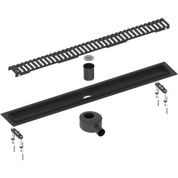 Душевой лоток Timo (Тимо) Drain System 700 DS230107/03 с вставкой lines, Черный