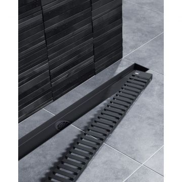 Душевой лоток Timo (Тимо) Drain System 800 DS230108/03 с вставкой lines, Черный