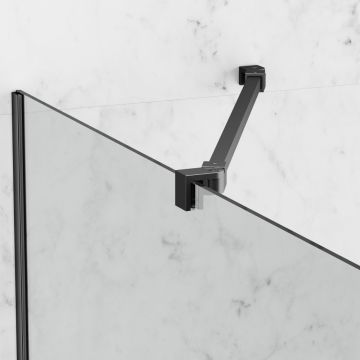 Душевая стенка Berges (Бергес)SKY BLACK 140х200см, цвет профиля черный матовый, стекло прозрачное, 8 мм, 064016