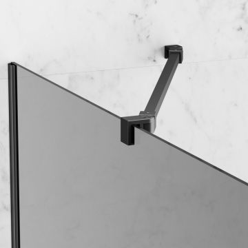 Душевая стенка Berges (Бергес)SKY BLACK 100х200см, цвет профиля черный матовый, стекло тонированное, 8 мм, 064014