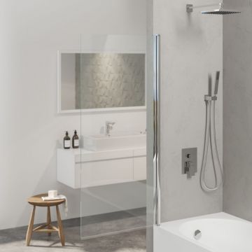 Стеклянная шторка на ванну Berges (Бергес) RIVER 90х145см, цвет профиля хром, стекло прозрачное, 5 мм, 065012