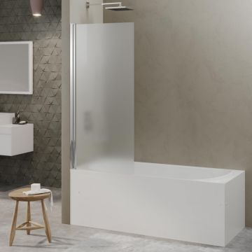 Стеклянная шторка на ванну Berges (Бергес) RIVER 80х145см, цвет профиля хром, стекло матовое, 5 мм, 065019