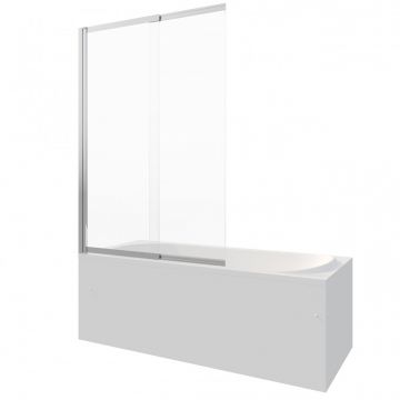 Стеклянная шторка на ванну Berges (Бергес) RIVER 145х61/98см, 065014цвет профиля хром, стекло прозрачное, 5 мм 065014