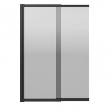 Стеклянная шторка на ванну Berges (Бергес) RIVER 145х61/98см, цвет профиля черный матовый, стекло тонированное, 5 мм, 065018