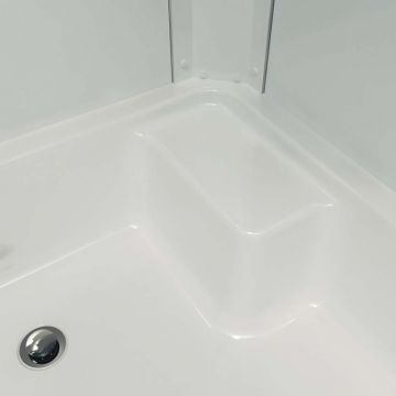 Душевой уголок Тритон (Triton) Коралл 800х1200х2055 мм, прозрачный,с рисунком 4 мм, профиль белый (Щ0000038528) В левая, средний поддон, мозаика (3 места)