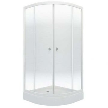 Душевой уголок Тритон (Triton) Лайт 1000х1000х2050 мм, прозрачный 4 мм, профиль белый (Щ0000039807) А, низкий поддон, Градиент (3 места+сифон D90мм)