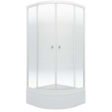 Душевой уголок Тритон (Triton) Лайт 1000х1000х2050 мм, прозрачный 4 мм, профиль белый (Щ0000039808) В, средний поддон, Градиент (3 места+сифон D90мм)