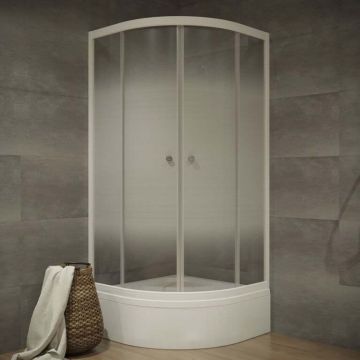 Душевой уголок Тритон (Triton) Лайт 1000х1000х2050 мм, прозрачный 4 мм, профиль белый (Щ0000039808) В, средний поддон, Градиент (3 места+сифон D90мм)