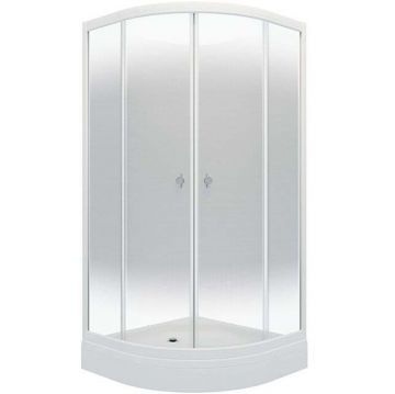 Душевой уголок Тритон (Triton) Сатин 900х900х1915 мм, прозрачный 4 мм, профиль белый (Щ0000058490) А, низкий поддон, (3 места+сифон D90мм)